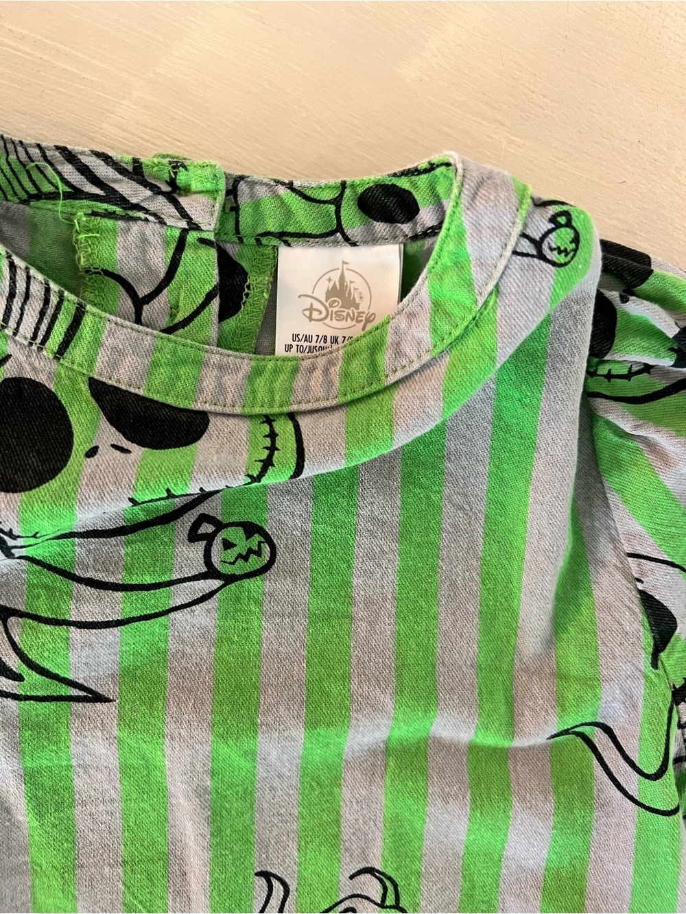 Disney Nightmare Before Christmas  Girls Size 7/8 Jack Sally Green nightgown pjs - Picture 3 of 6